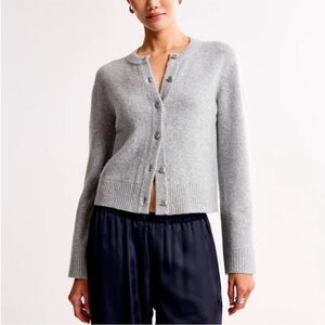 Abercrombie Grey Crew Button Cardigan